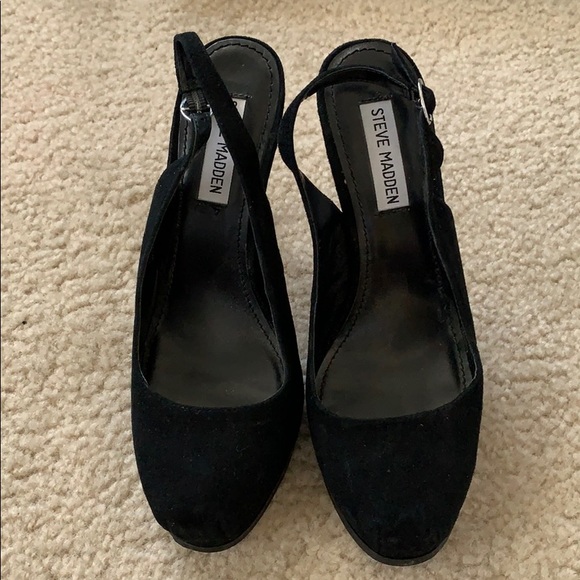 Like new suede black platform heels 👠 - Picture 4 of 4